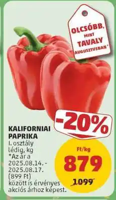 PENNY Kaliforniai paprika ajánlat
