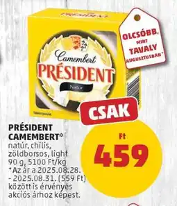PENNY PRÉSIDENT CAMEMBERT ajánlat