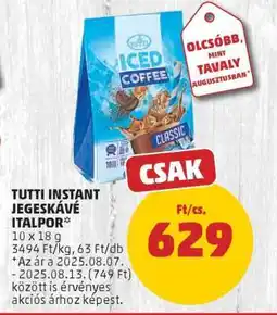 PENNY Tutti Instant Jegeskávé Italpor ajánlat