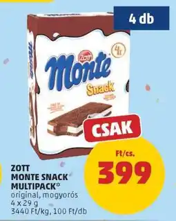 PENNY Zott Monte Snack Multipack ajánlat