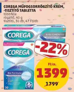 PENNY COREGA MŰFOGSORRÖGZÍTŐ KRÉM, -TISZTÍTÓ TABLETTA ajánlat