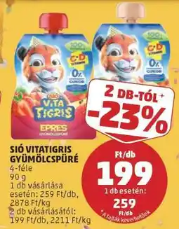PENNY Sió Vitatigris gyümölcspüré ajánlat