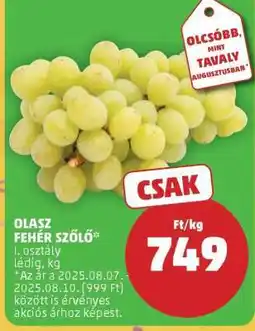PENNY Olasz fehér szőlő ajánlat