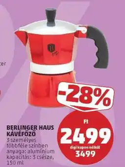 PENNY Berlinger Haus Kávéfőző ajánlat