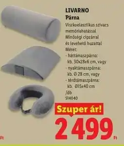 Lidl Livarno Párna ajánlat