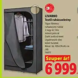 Lidl LIVARNO Textil ruhásszekrény ajánlat
