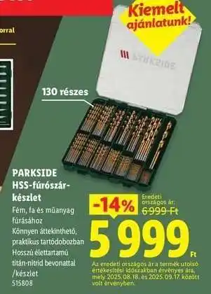 PARKSIDE HSS-fúrószár-készlet