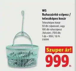 Lidl W5 Ruhaszárító csipesz / teleszkópos kosár ajánlat