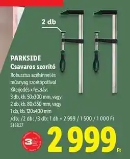 Lidl PARKSIDE Csavaros szorító ajánlat