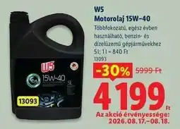Lidl W5 Motorolaj 15W-40 ajánlat