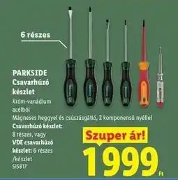Lidl PARKSIDE Csavarhúzó készlet ajánlat