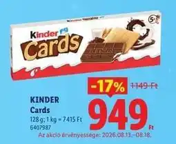 Lidl KINDER Cards ajánlat