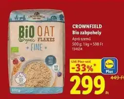 Lidl Crownfield Bio zabpehely ajánlat