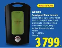 Lidl WEKLER Sauvignon Blanc borzsák ajánlat