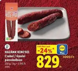 Lidl HAZÁNK KINCSEI Csabai / Gyulai pároskolbász ajánlat