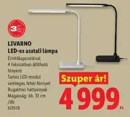 Lidl Livarno LED-es asztali lámpa ajánlat