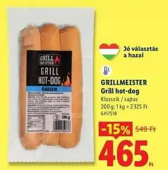 Lidl GRILLMEISTER Grill hot-dog ajánlat