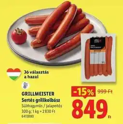 Lidl GRILLMEISTER Sertés grillkolbász ajánlat