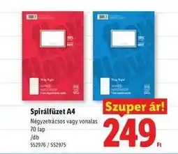 Lidl Spirálfüzet A4 ajánlat