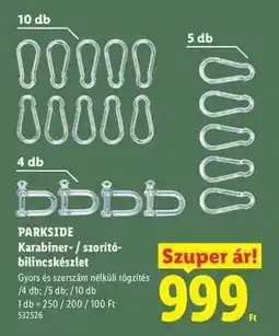 Lidl PARKSIDE Karabiner- / szorítóbilincskészlet ajánlat