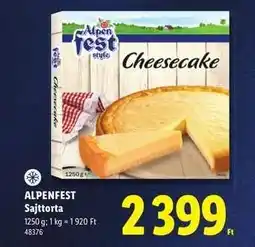 Lidl Alpenfest Sajttorta ajánlat