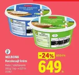 Lidl MILBONA Kecskesajt krém ajánlat