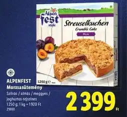 Lidl Alpenfest Morzsasütemény ajánlat