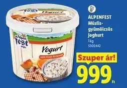 Lidl ALPENFEST Müzlis-gyümölcsös joghurt ajánlat