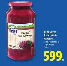 Lidl ALPENFEST Párolt vörös káposzta ajánlat