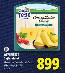Lidl ALPENFEST Sajtszeletek ajánlat