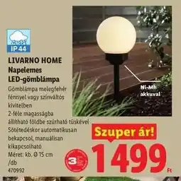 Lidl LIVARNO HOME Napelemes LED-gömb lámpa ajánlat