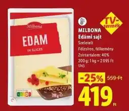 Lidl MILBONA Edámi sajt ajánlat