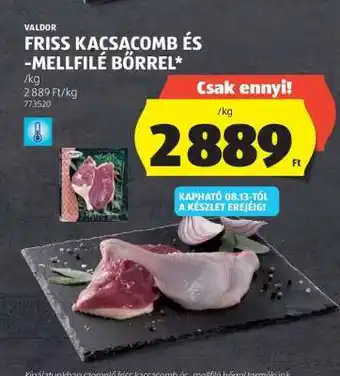 Friss Kacsacomb és Mellfilé Bőrrel