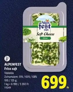 Lidl ALPENFEST Friss sajt ajánlat