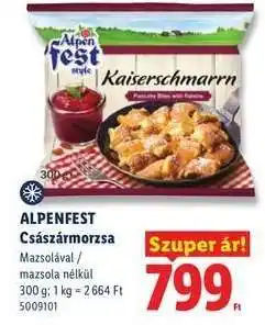 Lidl ALPENFEST Császármorzsa ajánlat