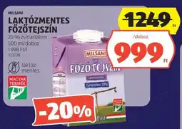 ALDI MILSANI Laktózmentes Főzőtejszín ajánlat