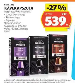 ALDI BARISSIMO KÁVÉKAPSZULA ajánlat