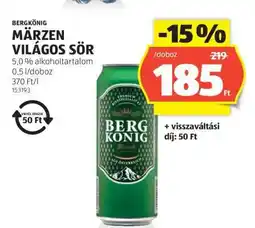 ALDI Bergkönig Märzen Világos Sör ajánlat