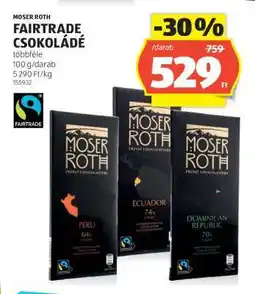 ALDI MOSER ROTH FAIRTRADE CSOKOLÁDÉ ajánlat
