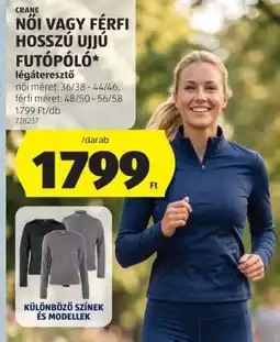 ALDI Női vagy férfi hosszú ujjú futópóló ajánlat