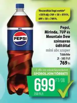 Coop Pepsi, Mirinda, 7UP és Mountain Dew szénsavas üdítőital ajánlat