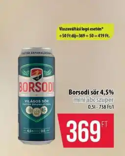 Coop Borsodi sör 4,5% ajánlat