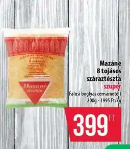 Coop Mazané 8 tojásos száraztészta ajánlat