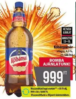 Coop Kőbányai Sör ajánlat