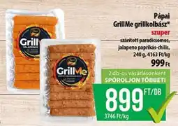 Coop Pápai GrillMe grillkolbász ajánlat