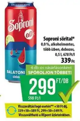 Coop Soproni sörital ajánlat