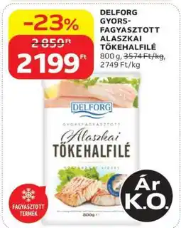 Auchan Delforg Gyorsfagyasztott Alaszkai Tőkehalfilé ajánlat