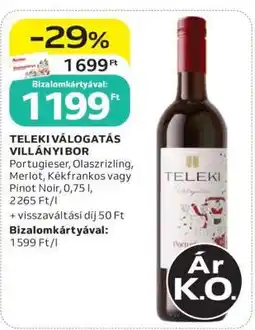 Auchan Teleki Válogatás Villányi bor ajánlat