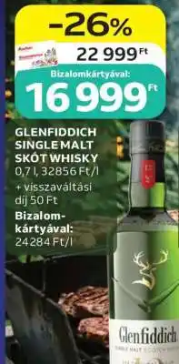 Auchan GLENFIDDICH SINGLE MALT SKÓT WHISKY ajánlat