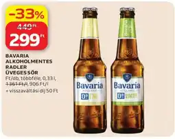 Auchan BAVARIA ALKOHOLMENTES RADLER ÜVEGES SÖR ajánlat